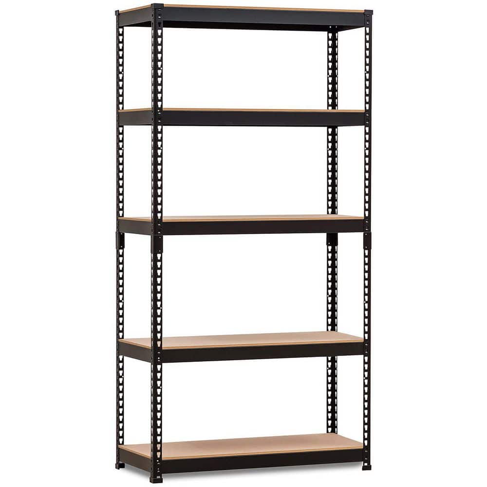 Black 5-Tier Metal Garage Storage Shelving Unit (40 in. W x 71 in. H x 16 i