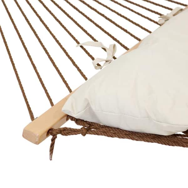 Polyester Rope Weather Resistant in White with Spreader-Bar Hammock Bed 12.5 ft 