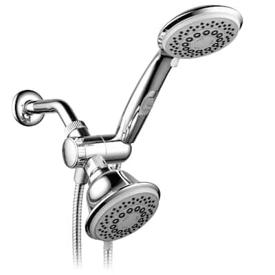 30-spray 4 in. Dual Shower Head and Handheld Shower Head in Chrome