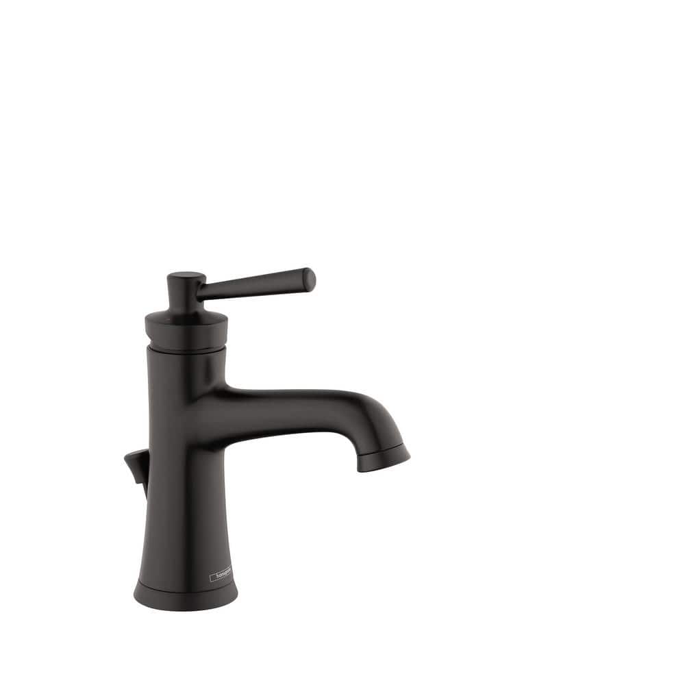 Joleena Matte Black Transitional Single-Hole Bathroom Faucet with Aerated Spray