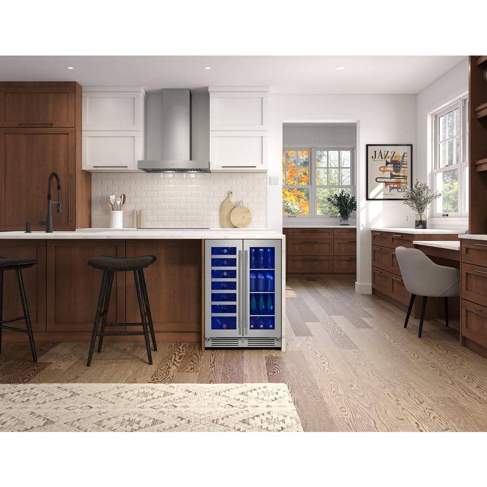 Zephyr 24" Stainless Steel Dual Zone Wine and Beverage Cooler