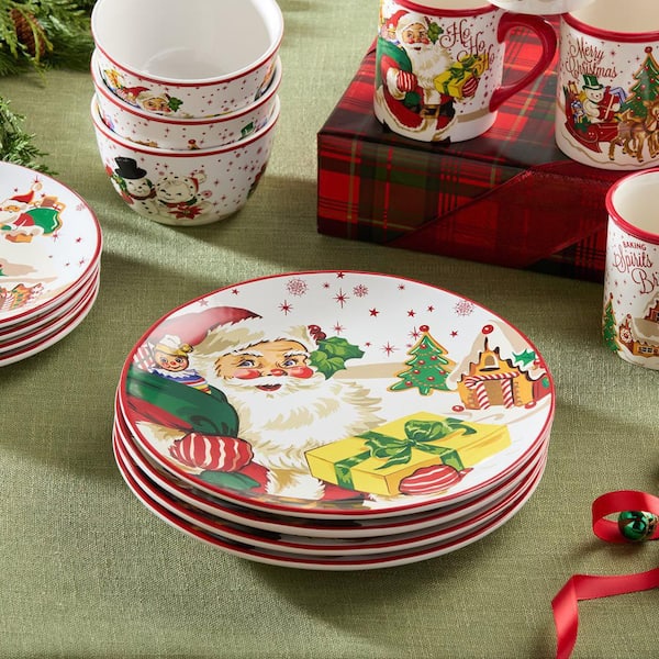 Certified International Santa's Retro Christmas 11 in. Assorted