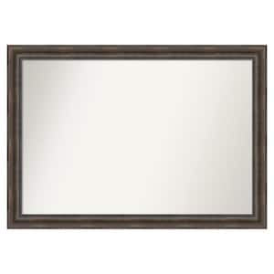 Rustic Pine Brown 51.5 in. x 36.5 in. Custom Non-Beveled Wood Framed Batthroom Vanity Wall Mirror