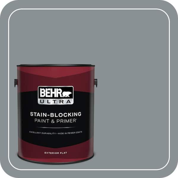 BEHR ULTRA 1 gal. #MQ5-29 Gotham Gray Flat Exterior Paint & Primer
