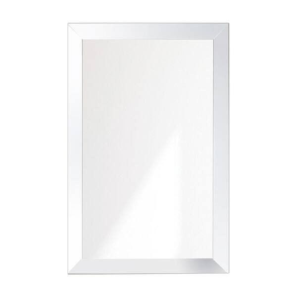BrandtWorks 32 in. W x 50 in. H Ultra-Gloss Soft-White Wall Mirror