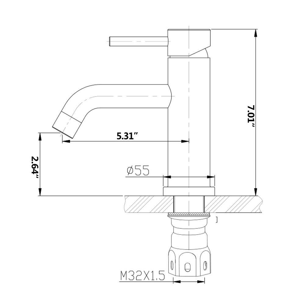 Brushed Gold Stainless Steel Single Handle Bathroom Faucet