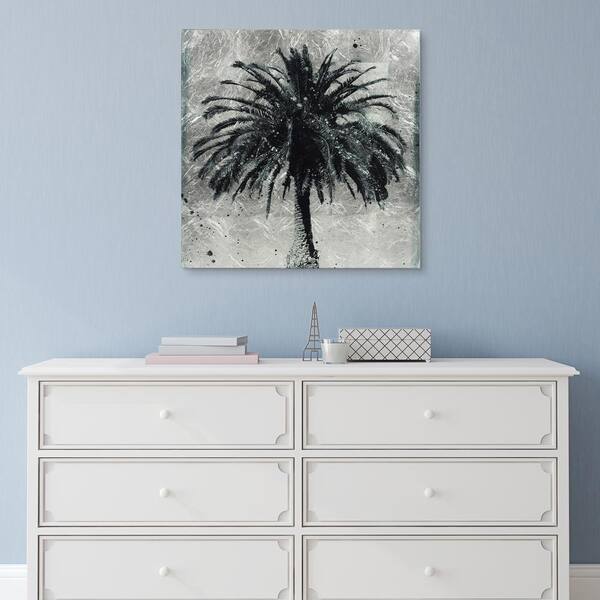 Unframed Nature Palm Tree Reverse Printed on Tempered on sale Glass with Silver Leaf