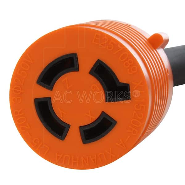 AC WORKS 10 ft. SOOW 12/4 NEMA L15-20 20 Amp 3-Phase 250-Volt