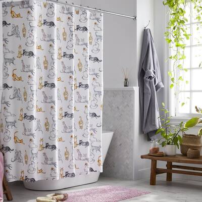 Cartoon Shower Curtain Fairytale Motif Print for Bathroom 