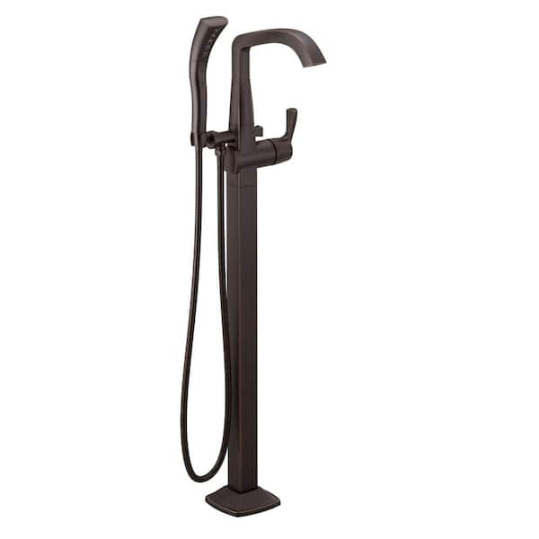 Stryke 1-Handle Freestanding Tub Filler Trim Kit in Venetian Bronze with Handshower (Valve Not Included)