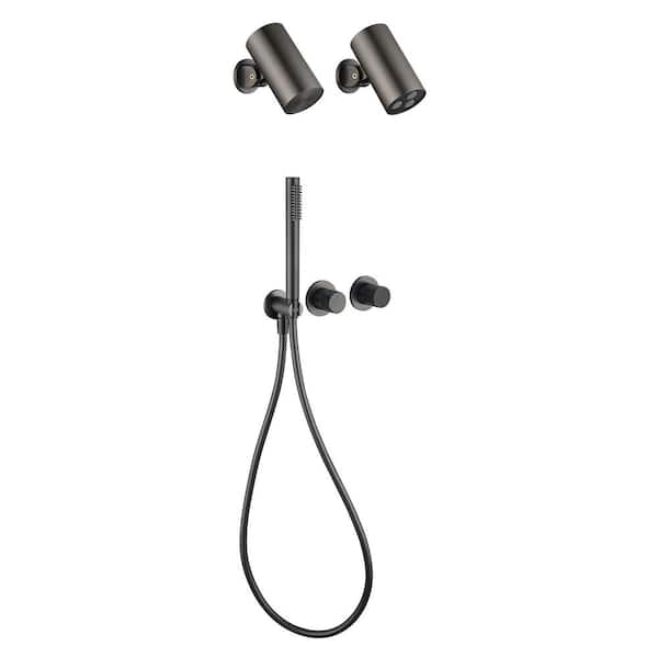 Single Handle 3-Spray Tub and Shower Faucet 2.06 GPM in. Grey Valve Included