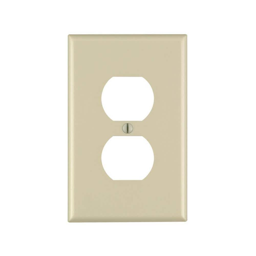 UPC 078477153871 product image for 1-Gang Ivory Duplex Outlet/Receptacle Plastic Midway/Midsize Wall Plate (1-Pack) | upcitemdb.com