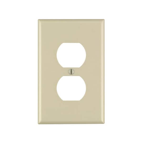Leviton Ivory 1-Gang Duplex Outlet Wall Plate (1-Pack)