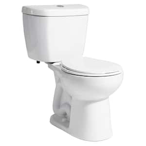 10 in. Rough-in 2-Piece 0.8 GPF Single Flush Round Front Toilet in White