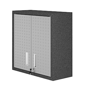 Fortress 30 in. W x 30.3 in. H x 12.5 in. D 2-Shelf Wall Mount Metal Garage Cabinet in Gray