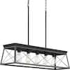 Progress Lighting Briarwood Collection 5-Light Ceruse Black Farmhouse Linear Island Chandelier Light P400048-031