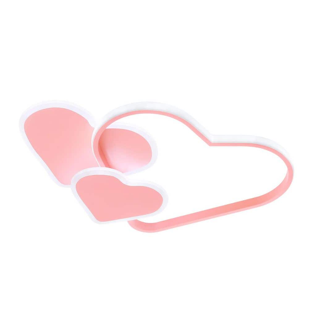 20.47 in. 1-Light Pink Modern Heart-Shaped Selectable LED Semi-Flush Mount Ceiling Light with Remote Control price history on PriceWatchPro