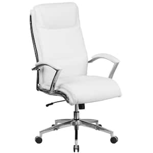 Faux Leather Swivel Office Chair in White