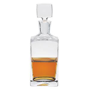 10.25 in. High 32 oz. Enzo Square European Mouth Blown Lead Free Crystal Decanter