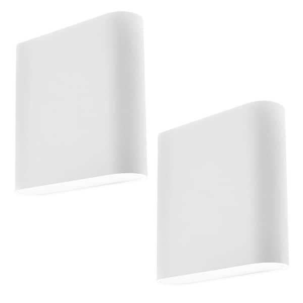 5 in. White Modern LED Up and Down Outdoor Wall Sconce, 5CCT IP65, CRI90, 18W, 1500LM, Wall Light, ETL Listed 2 Pack