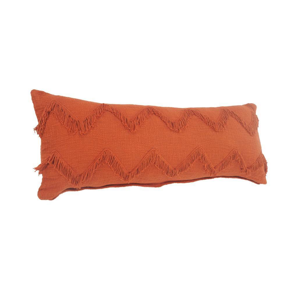 Cinnamon Chevron Shag Rectangular Lumbar Throw Pillow