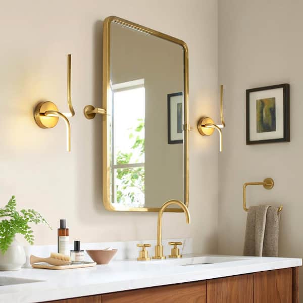 Megan 1-Light 15.75 in. Modern Unique Gold Linear Bathroom Vanity Light