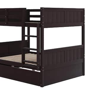 Espresso Full Over Full Bunk Bed with Twin Size Trundle