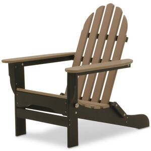 Icon Black and Weathered Wood Recycled Plastic Folding Adirondack Chair (2-Pack)