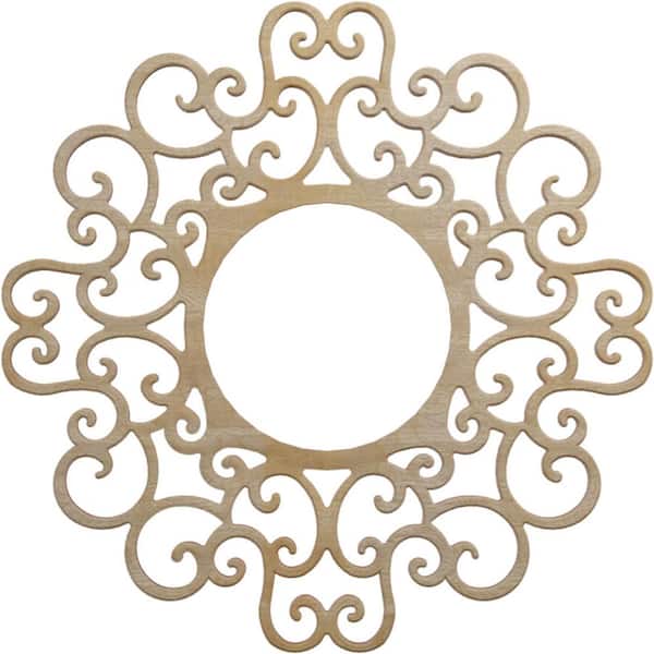 20 in. x 20 in. x 1/4 in. Reims Wood Fretwork Pierced Ceiling Medallion, Hickory