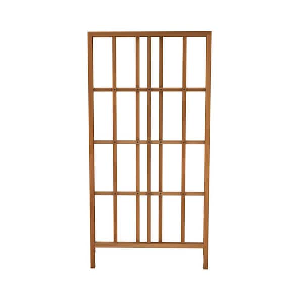 Modern 39 in. L x 77 in. H Cedar Wood Trellis, Golden Brown