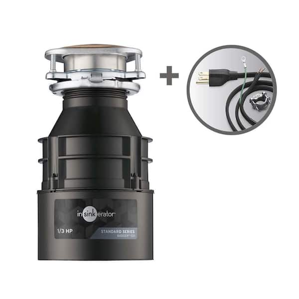InSinkErator Badger 100 Lift & Latch Standard Series 1/3 HP Continuous Feed Garbage Disposal with Power Cord Kit