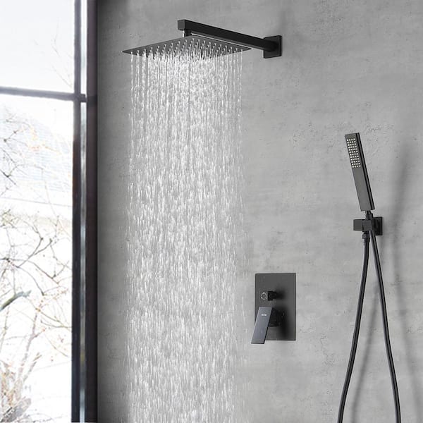 Staykiwi Single Handle 1 -Spray Shower Faucet 2.5 GPM with Pressure Balance Anti Scald in Matte Black