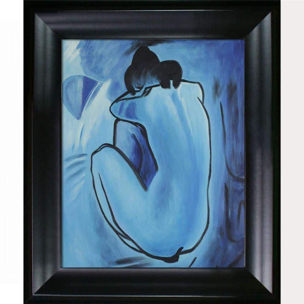 La Pastiche Blue Nude By Pablo Picasso Black Matte King Framed Oil Painting Art Print In X