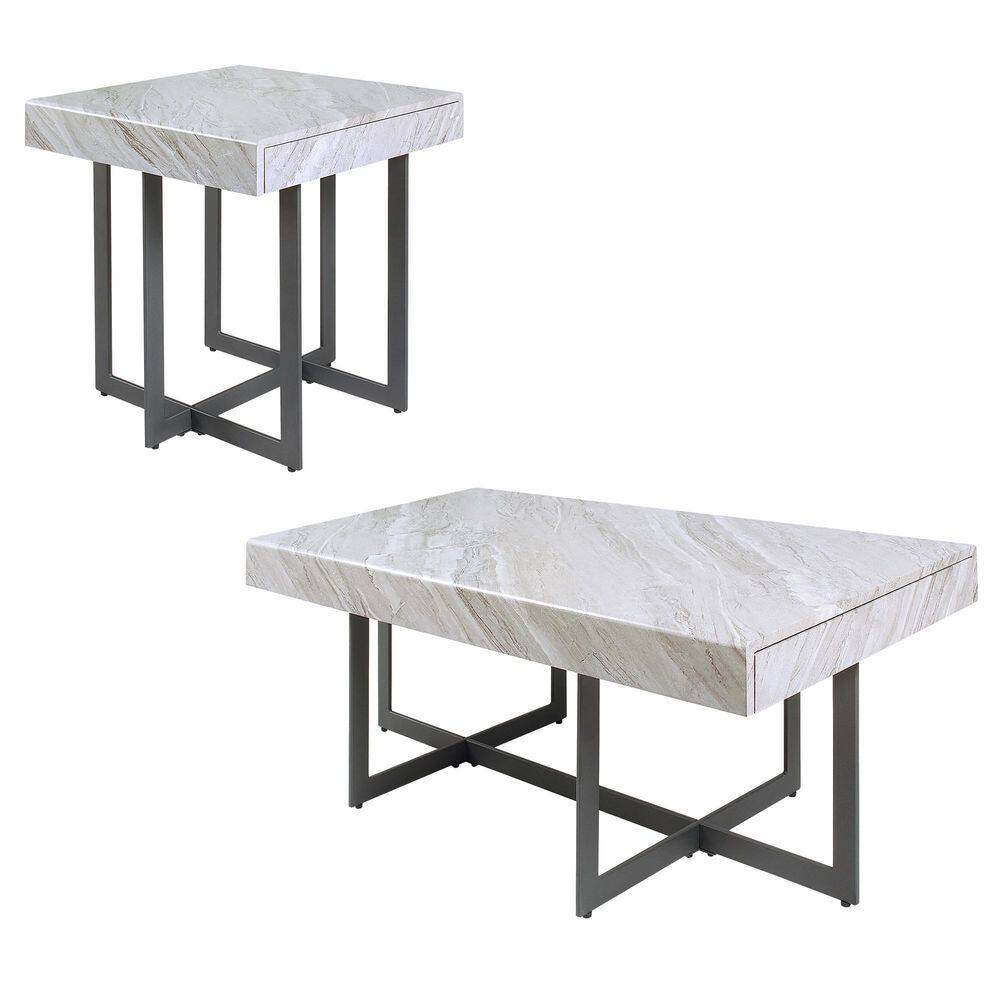 Furniture of America Belaire 47.25 Gray and Gun Metal