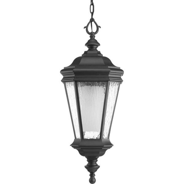 Progress Lighting Crawford Collection 1-Light Black Hanging Lantern