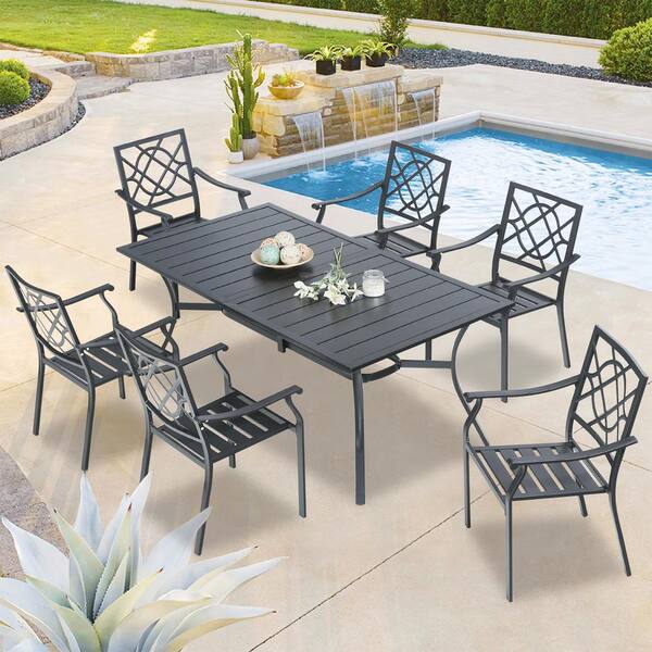 StyleWell Mix and Match 7-Piece Metal Sling Folding Outdoor Dining