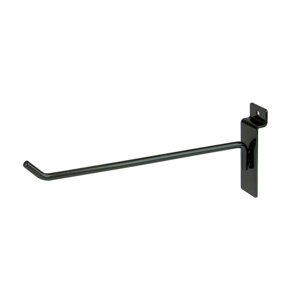 8 in. Black Deluxe Hook for Slatwall (Pack of 96)