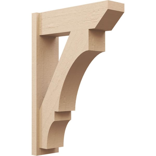 Ekena Millwork 8 in. x 38 in. x 26 in. Balboa Slat Rough Cedar Woodgrain Timberthane Polyurethane Outlooker, Primed Tan