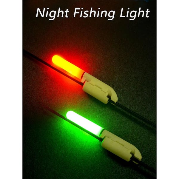 2-Pieces Waterproof Removable LED Light Fishing Rod with 1-Hole USB Charger and 2-Pieces Cr425 Battery in Green