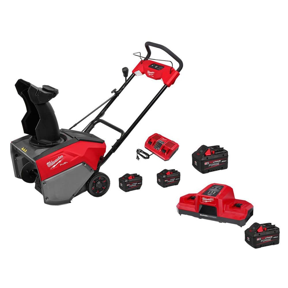 MILWAUKEE M18 FUEL 18V 21 in. Cordless Dual Battery Single Stage Snow Blower w/ (2) 12.0 Ah Batteries, (2) 8.0 Ah Battery, Charger (3036-22HD-48)