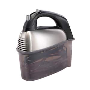 SoftScrape 6-Speed Stainless Steel Hand Mixer with Snap-On Case