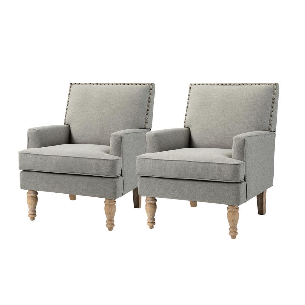 JAYDEN CREATION Cahokia Classic Grey Polyester Upholstery Accent Chair ...