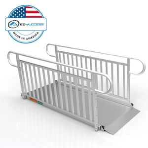 GATEWAY 3G 7 ft. Aluminum Solid Surface Wheelchair Ramp with Vertical Picket Handrails
