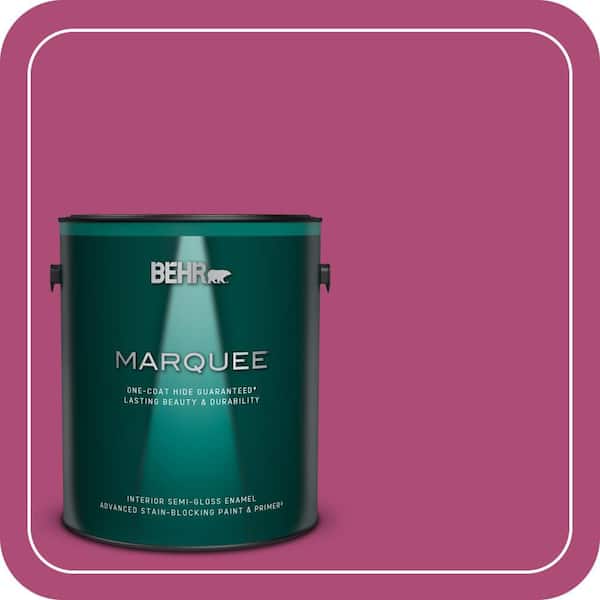 BEHR MARQUEE 1 gal. #100B-7 Hot Pink Semi-Gloss Enamel Interior Paint & Primer