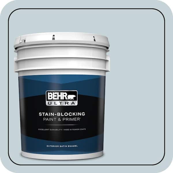 BEHR ULTRA 5 gal. #PPL-73 Tranquil Sea Satin Enamel Exterior Paint & Primer