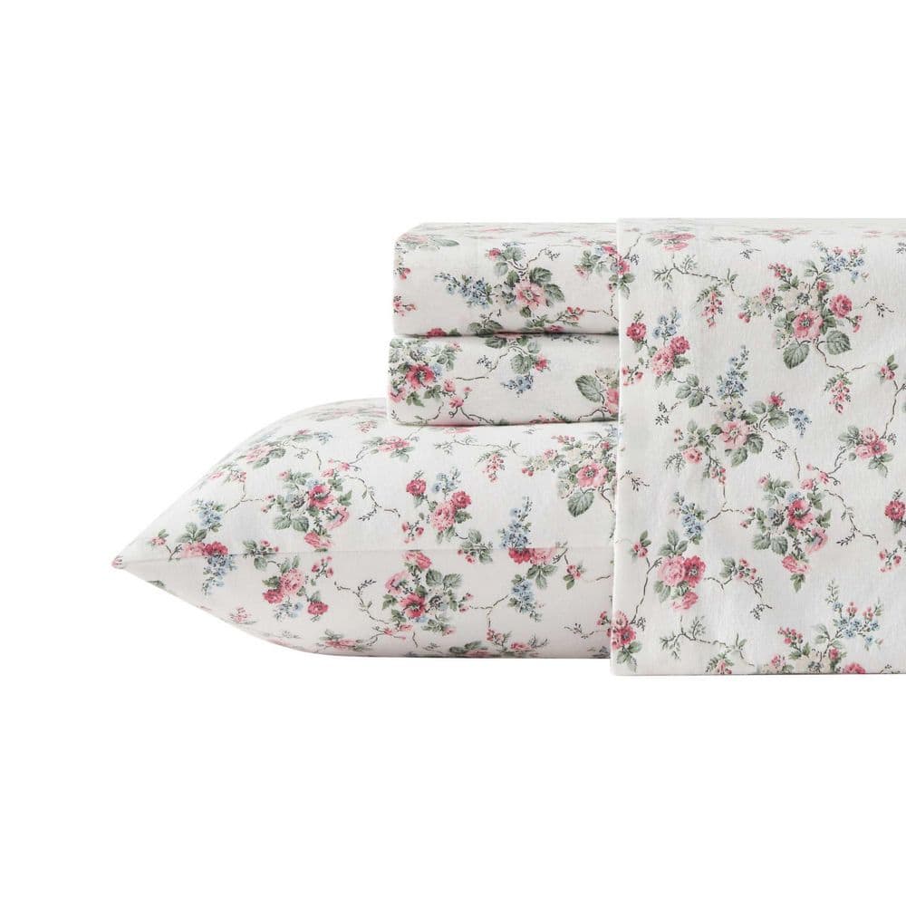 Le Fleur 4-Piece Blue/Rose Pink Flannel Cotton King Sheet Set price history on PriceWatchPro