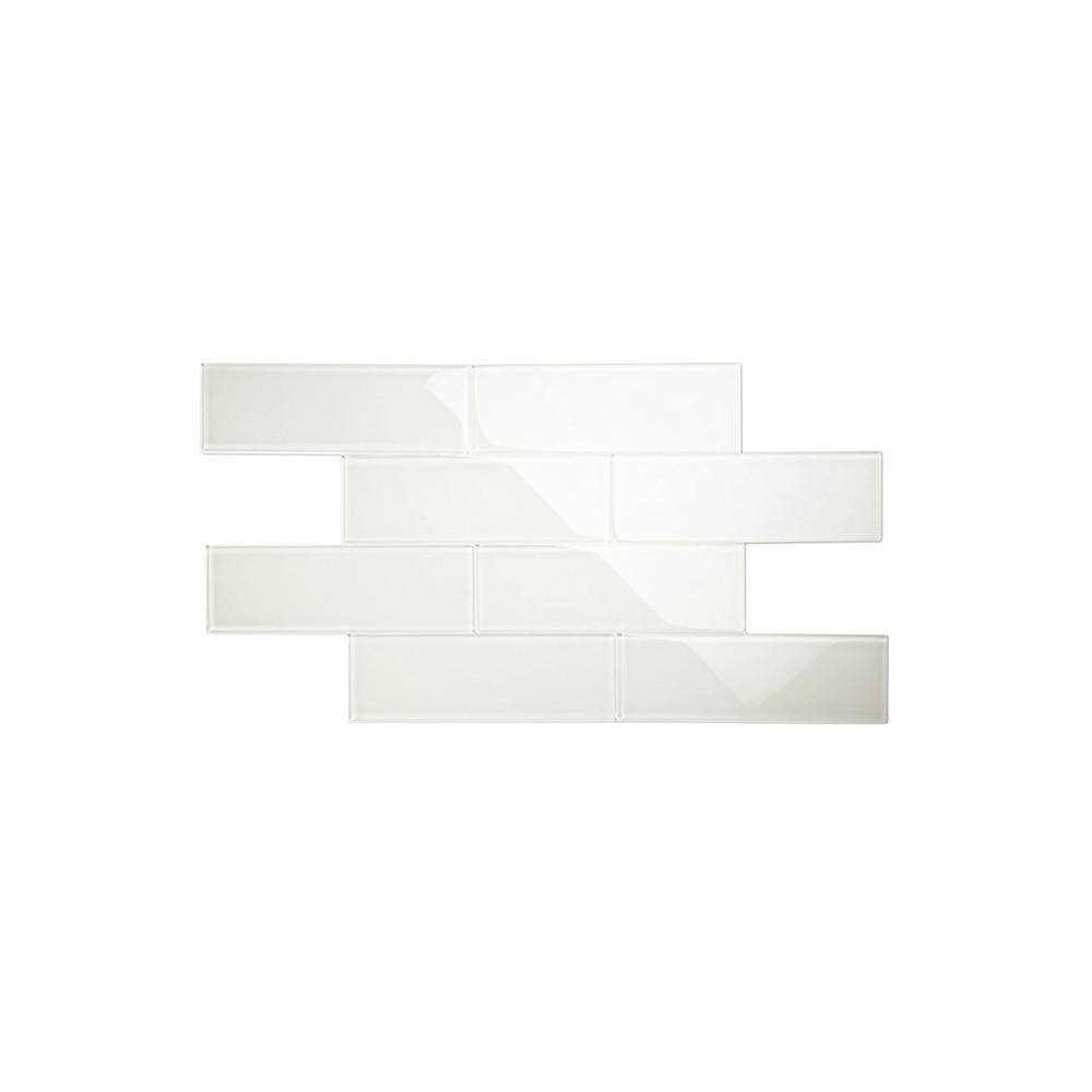Agreeable Gray Glossy Glass Subway Wall Tile 4" x 12"