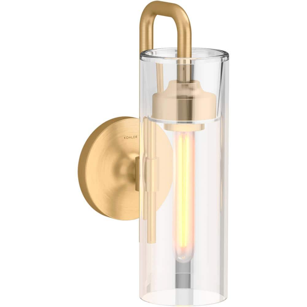 Purist 1 Light Brushed Moderne Brass Indoor Bathroom Wall Sconce, UL Listed price history on PriceWatchPro