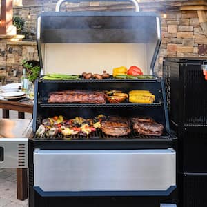 Gravity Series 1050 Digital Charcoal Grill and Smoker Combo in Black