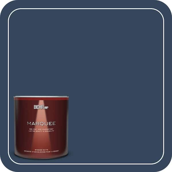 BEHR MARQUEE 1 Qt. #MQ5-54 Compass Blue One-Coat Hide Matte Interior Paint & Primer
